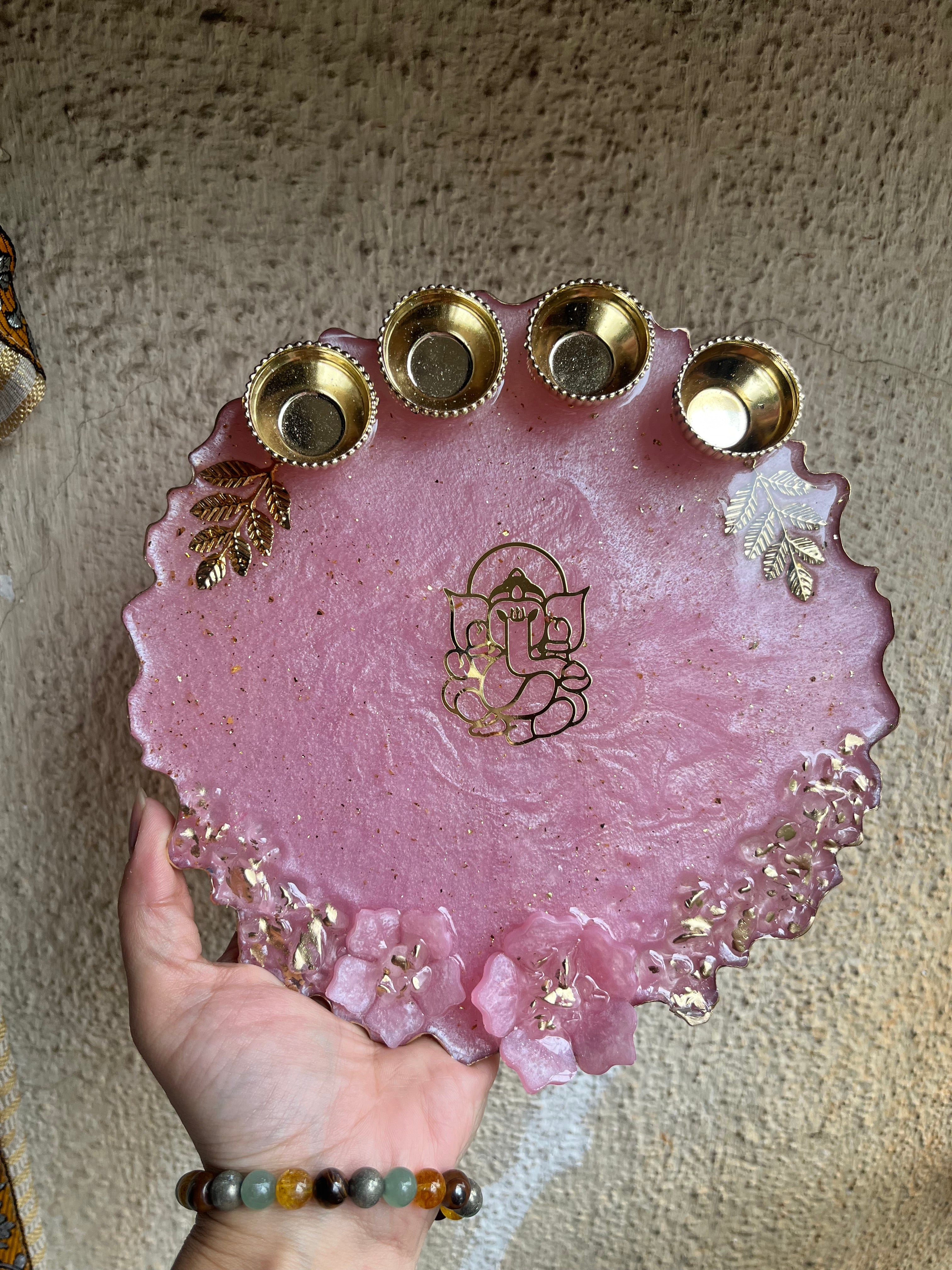 Resin pooja thali design 2 - Arteanu By Anushka