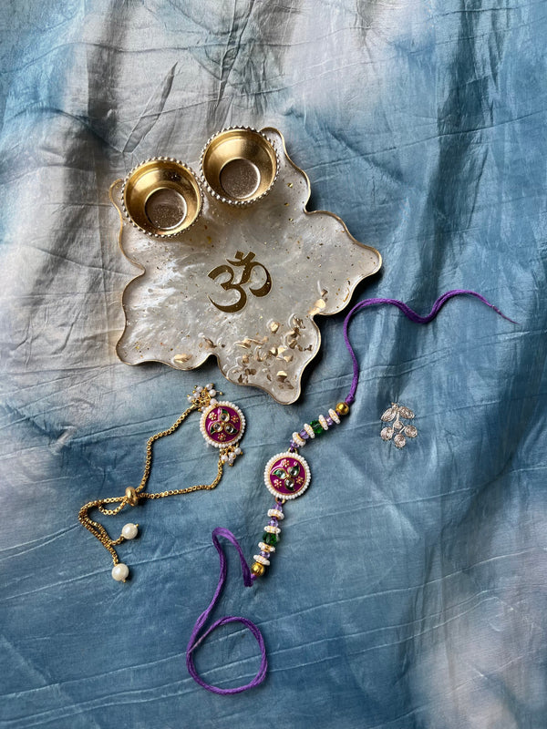 Royal Kundan Rakhi & Lumba Set - Arteanu By Anushka