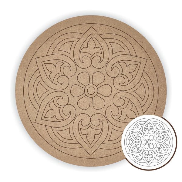 MDF Pre Marked Round Mandala - Arteanu By Anushka