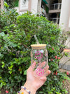 Happy Vibes Glass Can Tumbler - Arteanu By Anushka