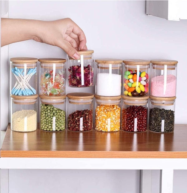12PCS WOODEN LID JAR