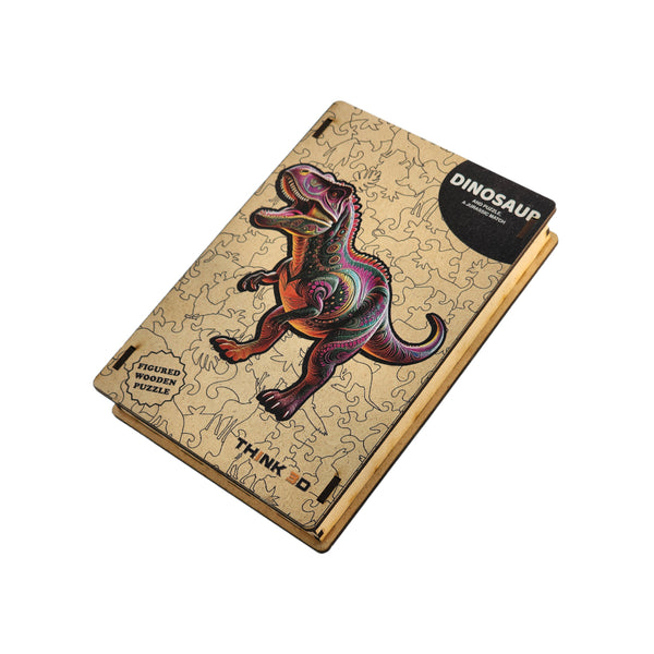 Dinosaur Jigsaw Puzzle for Adults and Kids | Laser Cut Premium Wood | Animal Shaped 3D Puzzle Pieces | Unique Gift By Think3D - Arteanu By Anushka