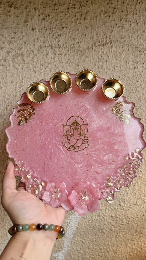 Resin pooja thali design 2 - Arteanu By Anushka