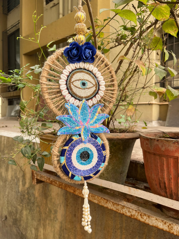 Evil Eye Hanging for Home Entrance | Handmade Nazar Protection Décor