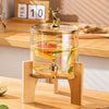 Nordic Glass Beverage Dispenser with Wooden Stand & Deer Lid