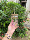 Happy Vibes Glass Can Tumbler - Arteanu By Anushka
