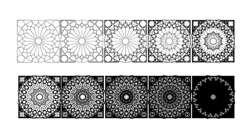 10 Layers, 700 x 700 mm, Multilayer Layer Design, Laser cut, SVG, AI, DXF, PNG, JPG, PDF - Arteanu By Anushka