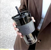 Gucgre Premium Glass Tumbler with Leather Sleeve & Straw - Arteanu By Anushka