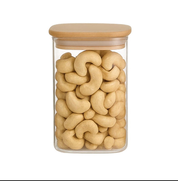 Square Wooden Lid Jar