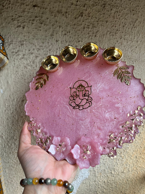 Resin pooja thali design 2 - Arteanu By Anushka