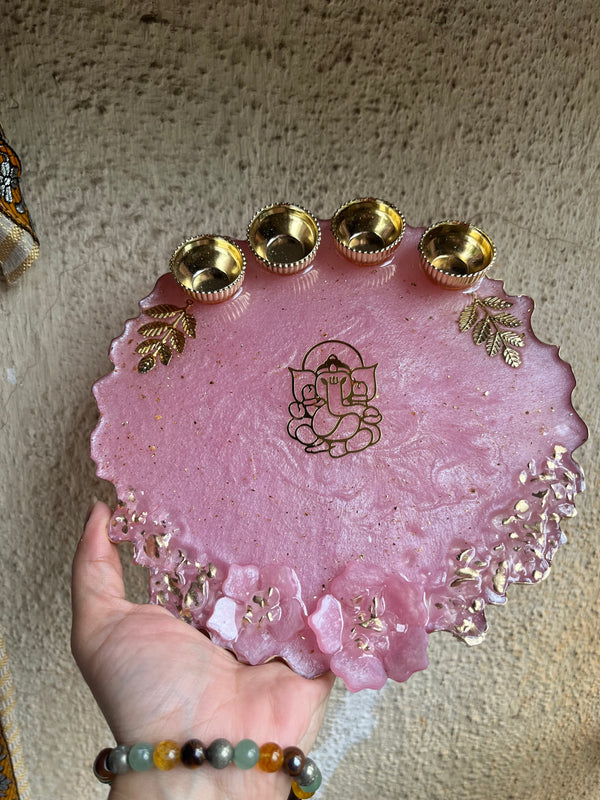 Resin pooja thali design 2 - Arteanu By Anushka