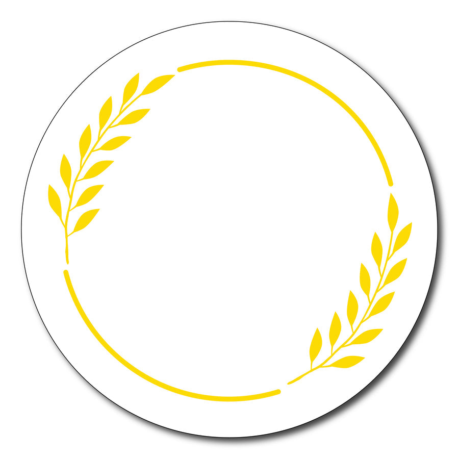Golden Acrylic Circle Name Plate | Size 10 X 10 inch_Style_001 - Arteanu By Anushka