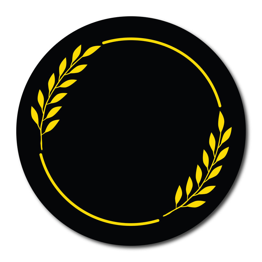 Golden Acrylic Circle Name Plate | Size 10 X 10 inch_Style_001 - Arteanu By Anushka