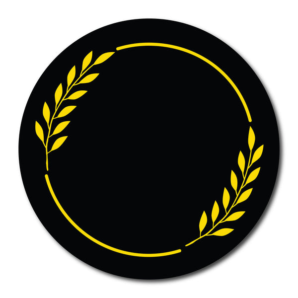 Golden Acrylic Circle Name Plate | Size 10 X 10 inch_Style_001 - Arteanu By Anushka