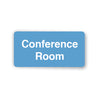 Blue sign with 'Conference Room' text on a white background