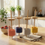 GLASS SIPPER WITH LID STRAW 400ML