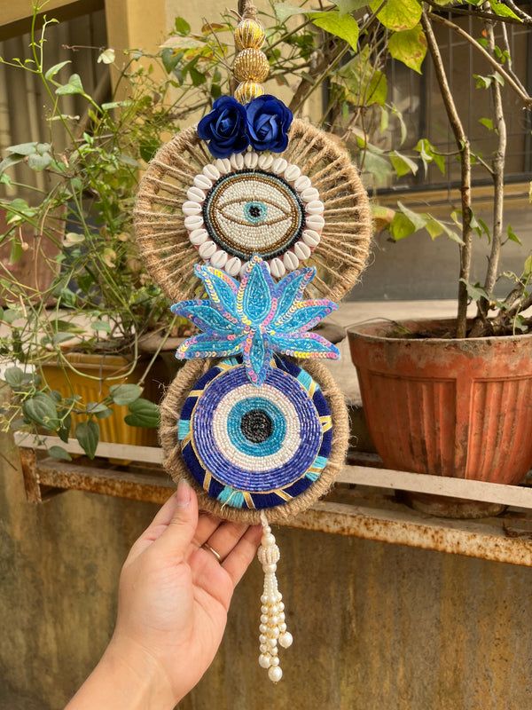 Evil Eye Hanging for Home Entrance | Handmade Nazar Protection Décor