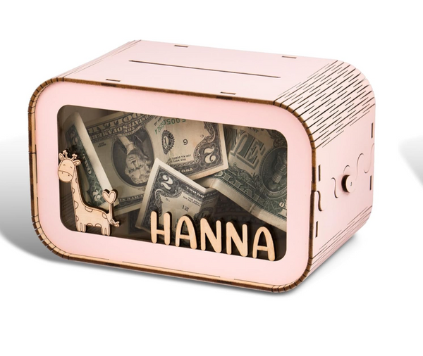 Wooden Personalised Piggy Bank for Kids - Arteanu By Anushka