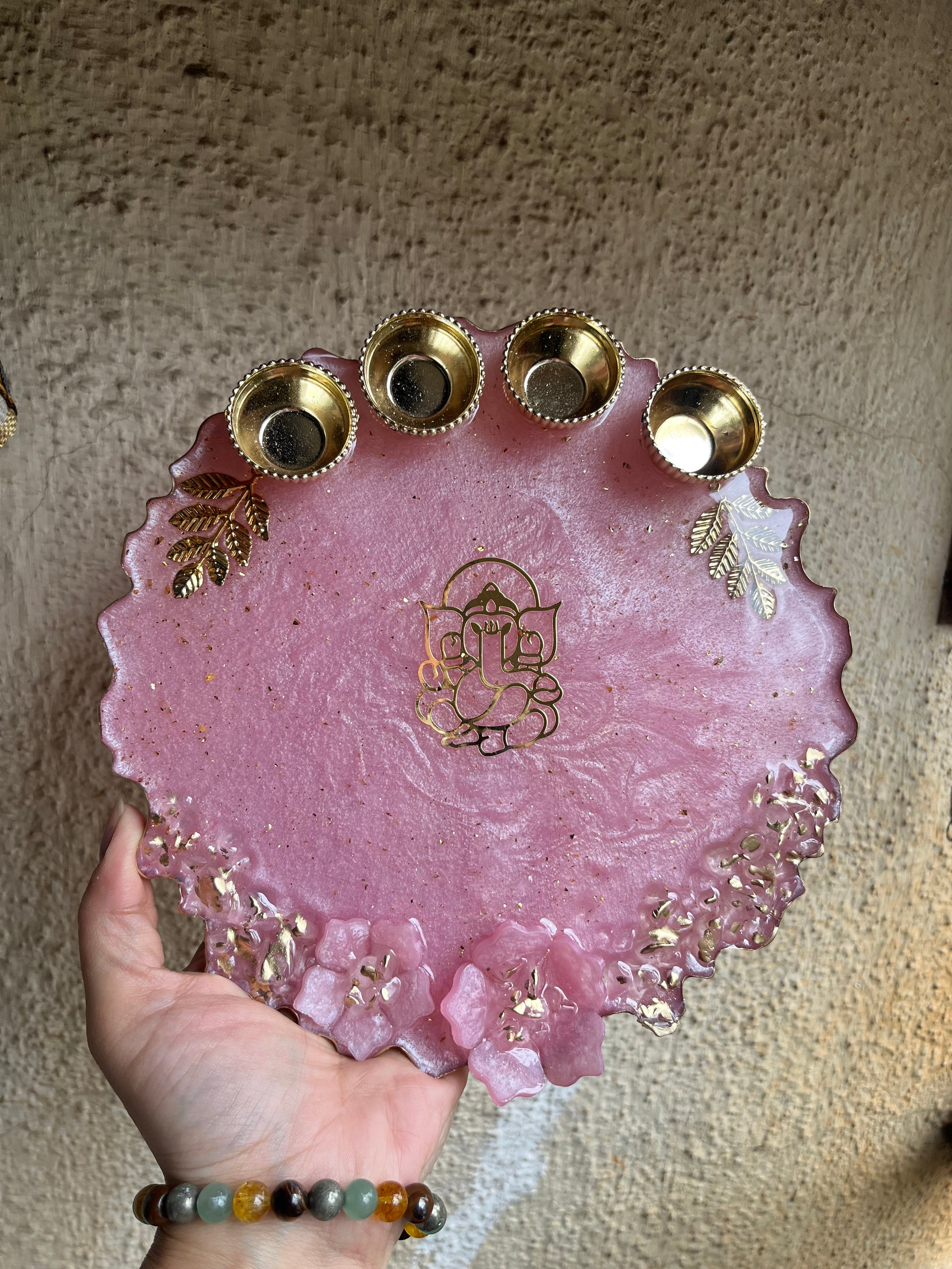 Resin pooja thali design 2 - Arteanu By Anushka