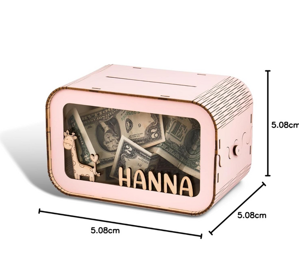 Wooden Personalised Piggy Bank for Kids - Arteanu By Anushka