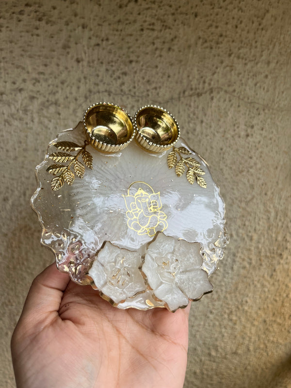 Resin Pooja Thali 5 Inch - Arteanu By Anushka