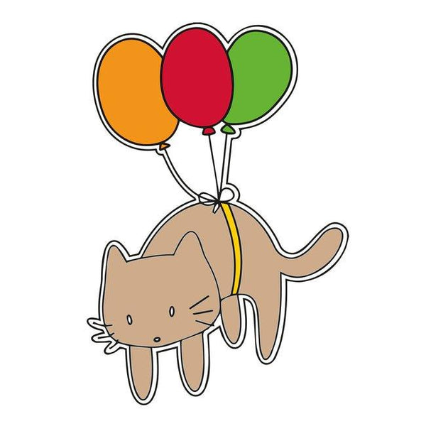 Cat with Balloon Shape MDF Fridge Magnets Base - Arteanu By Anushka