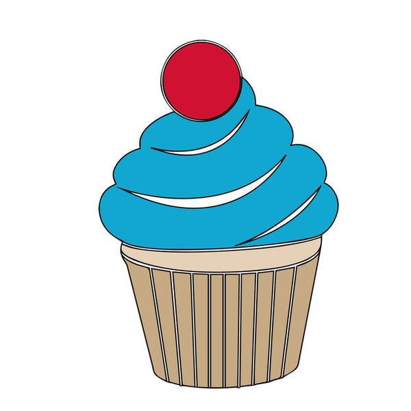 MDF Cup Cake Fridge Magnet - Arteanu By Anushka