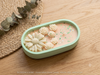 Blossom & Shine Floral Oval Candle in Pastel Mint Vessel