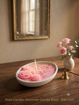 Sparkling Pink Rose Bouquet Soy Candle