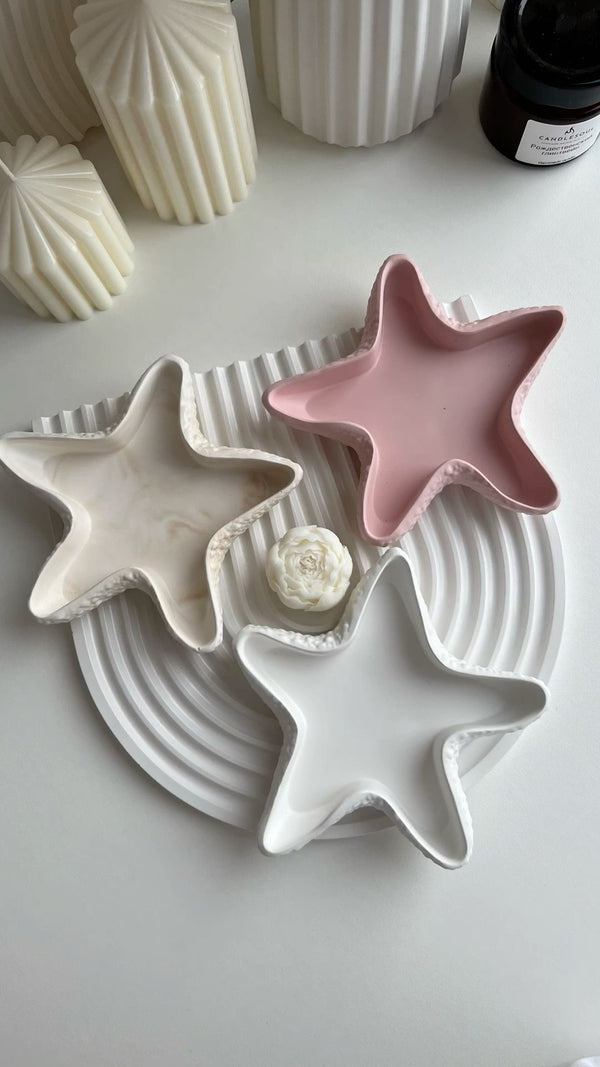 Candle Concrete Jars- Textured Starfish
