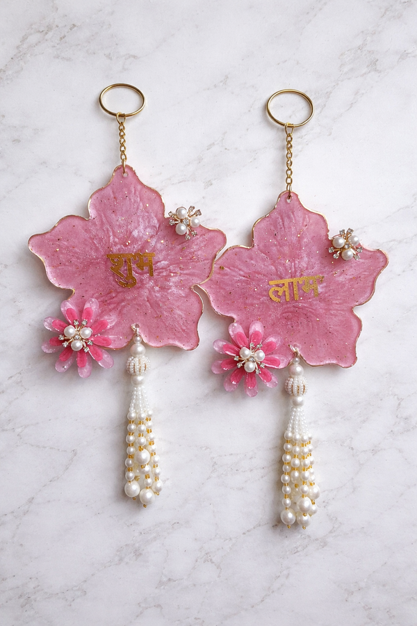 Shubh–Laabh Pink Resin hanging