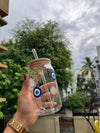 Evil Eye Glass Sipper Jar - Arteanu By Anushka
