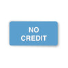 Blue rectangle with 'NO CREDIT' text on a white background