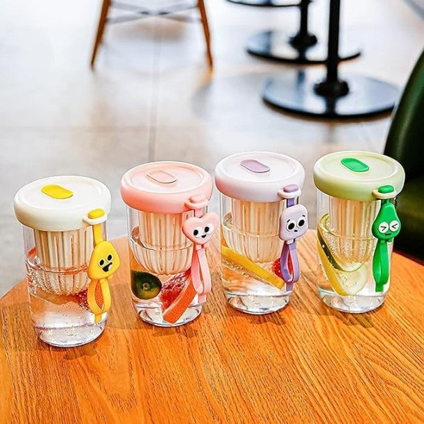 Kawaii Infusion Tumbler – Aesthetic pastel Glass Bottle