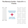 Premium Magnetic Acrylic Photo Frames | Multi Size - Fridge Collage | Fridge Magnet | Instant Camera Prints | Pack of 6+1 Frame Set