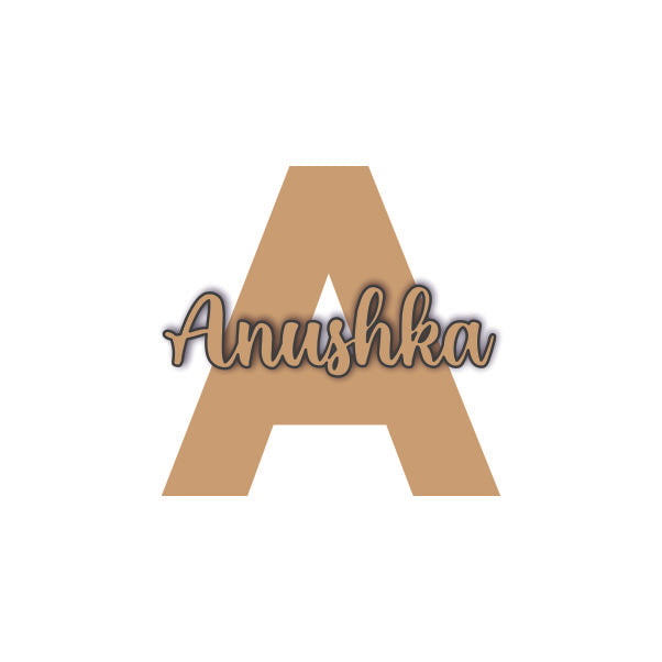 Alphabet Monogram Nameplate MDF Design 1 - Arteanu By Anushka