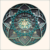 Laser Cut Wooden 3D Multilayer Mandala Art Decor SVG Files - Set of 32 Pieces, Glowforge svg wall art vector Cricut file cnc vector template - Arteanu By Anushka