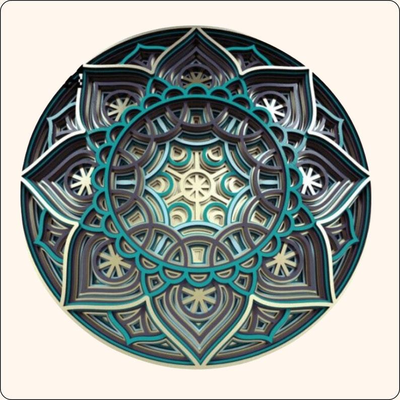 Laser Cut Wooden 3D Multilayer Mandala Art Decor SVG Files - Set of 32 Pieces, Glowforge svg wall art vector Cricut file cnc vector template - Arteanu By Anushka