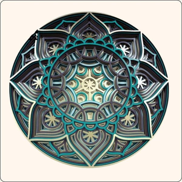 Laser Cut Wooden 3D Multilayer Mandala Art Decor SVG Files - Set of 32 Pieces, Glowforge svg wall art vector Cricut file cnc vector template - Arteanu By Anushka
