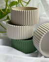 Ribbed Pastel Concrete Jar Candle
