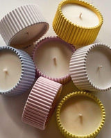 Ribbed Pastel Concrete Jar Candle