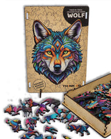 Wolf Jigsaw Puzzle for Adults and Kids | Laser Cut Premium Wood | Animal Shaped 3D Puzzle Pieces | Unique Gift By Think3D - Arteanu By Anushka