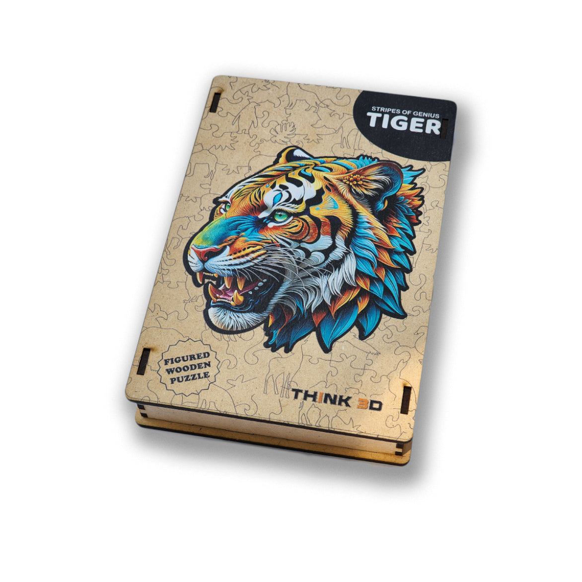 Tiger Jigsaw Puzzle for Adults and Kids | Laser Cut Premium Wood | Animal Shaped 3D Puzzle Pieces | Unique Gift By Think3D - Arteanu By Anushka