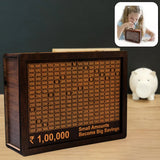 Wooden Money/Piggy Bank, Money Box, Coin Box with Carved Design for Kids/Children, Savings Challenge Box, Cash Vault Wooden Savings Box, Coin Piggy Bank, Money Save Box Smash, Money Saver (Pen Not Included) - Arteanu By Anushka