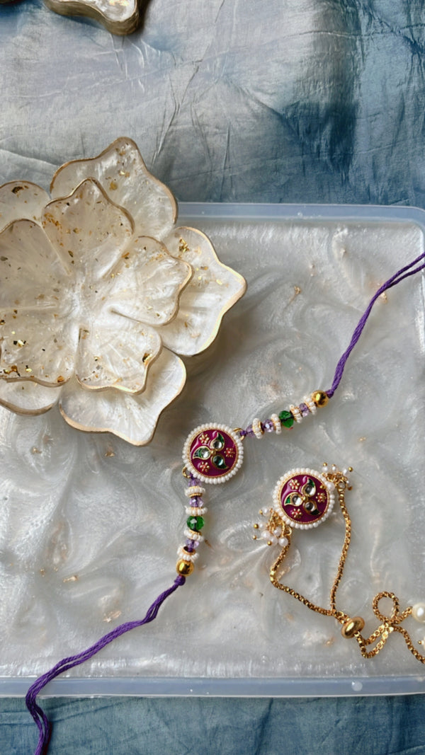 Royal Kundan Rakhi & Lumba Set - Arteanu By Anushka
