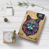Cat Jigsaw Puzzle for Adults and Kids | Laser Cut Premium Wood | Animal Shaped 3D Puzzle Pieces | Unique Gift By Think3D - Arteanu By Anushka