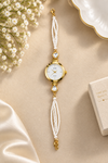 Elegant Gold Pearl Bracelet Watch for Women – Luxury Quartz Wristwatch