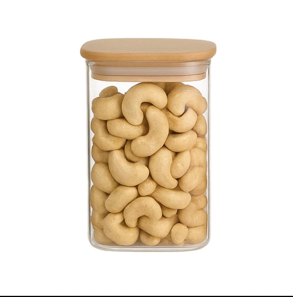 Square Wooden Lid Jar