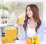 Vintage Glass Beverage Dispenser with Leak-Proof m & Airtight Metal Lid – 4L Cold Drink Jar for Detox Water, Juices, and Cocktails