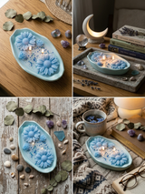 Blue Cosmic Rose Candle in the Sanctuary Curation
